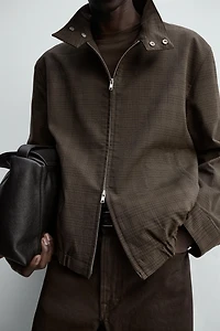 PLAID CROPPED FIT JACKET