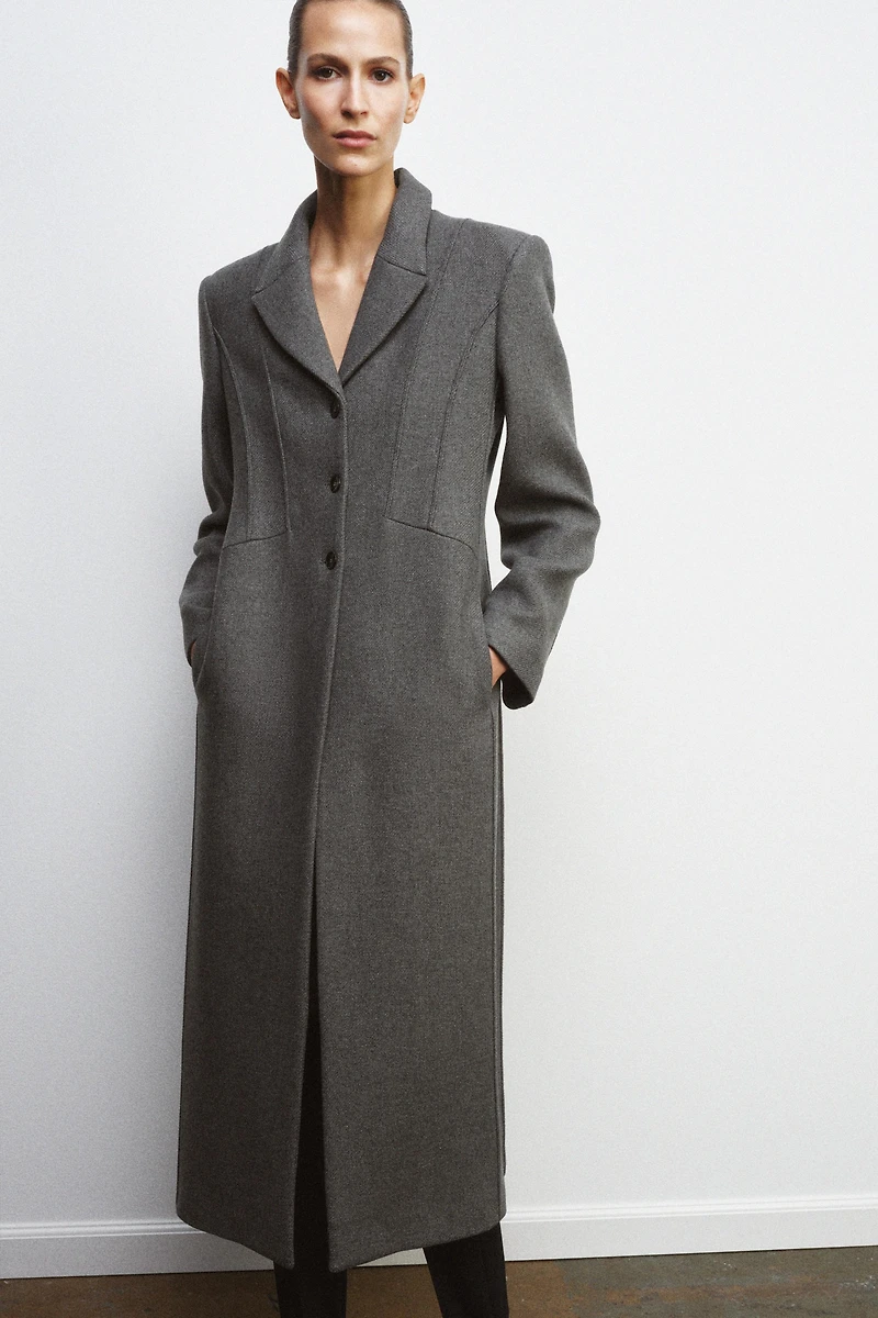 FITTED COAT WITH MANTECO WOOL ZW COLLECTION LIMITED EDITION