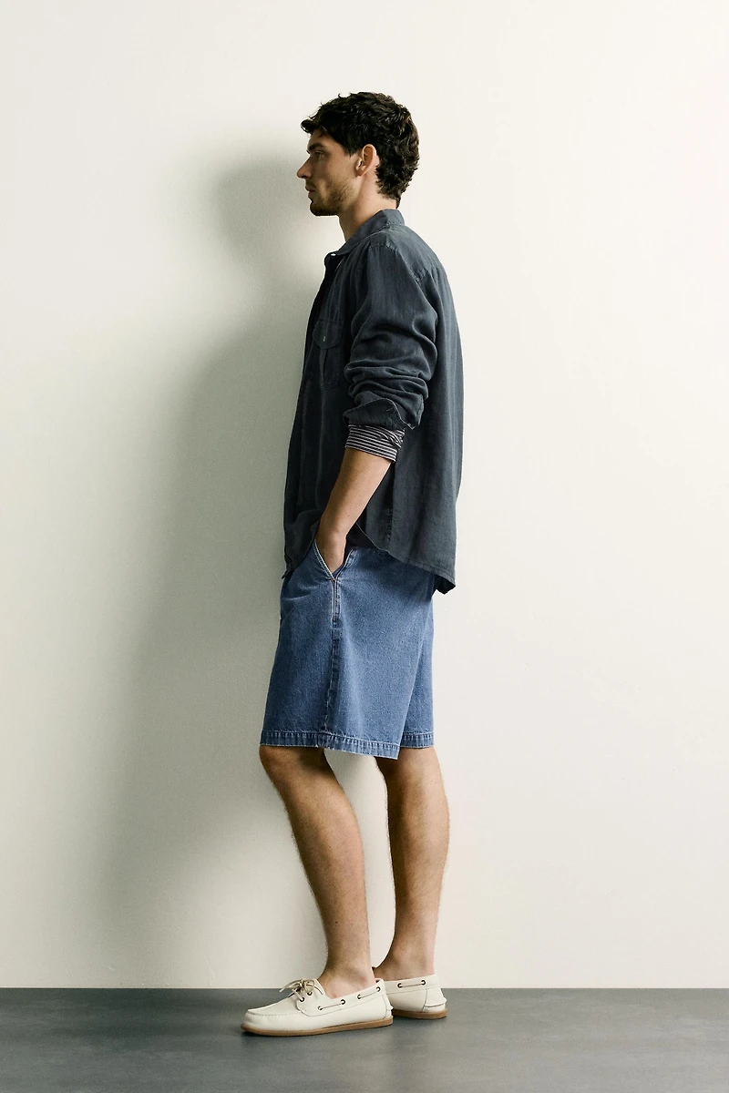 RELAXED FIT 100% LINEN SHIRT