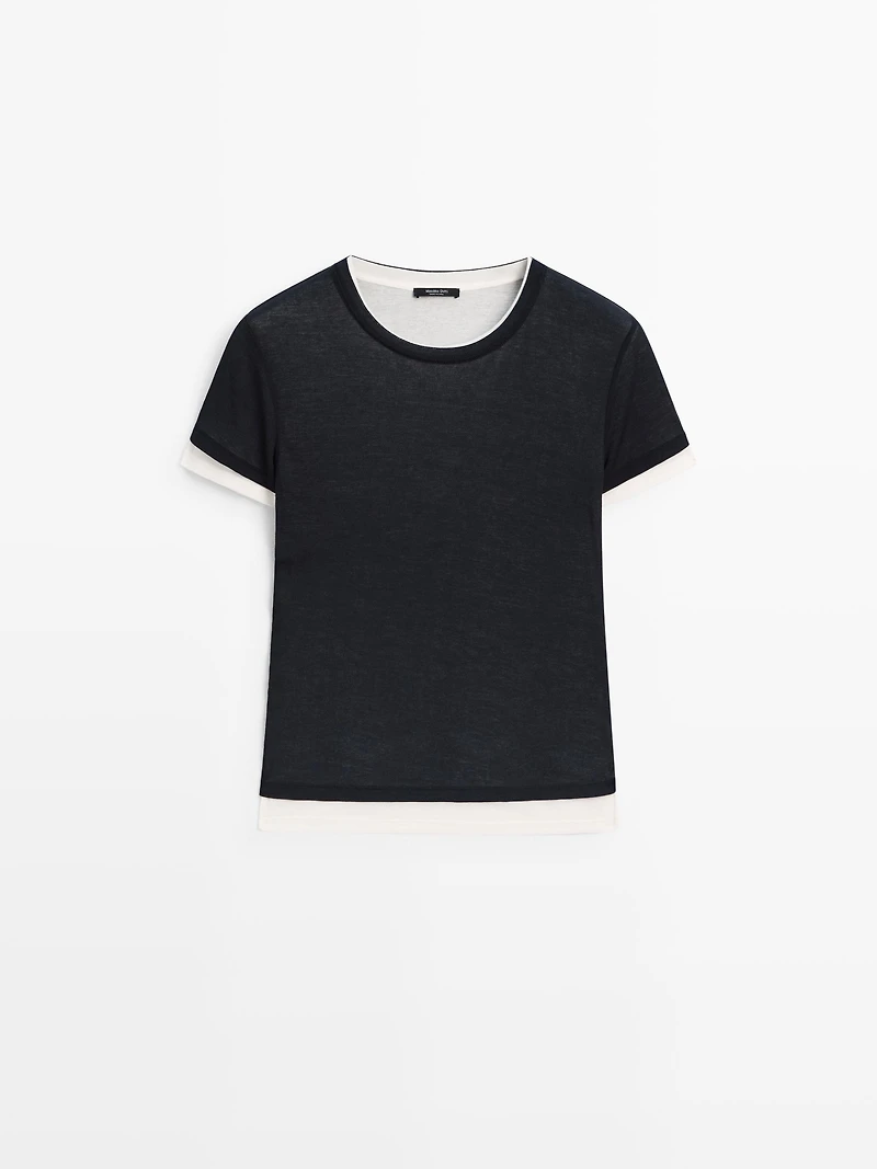 Short sleeve layered T-shirt
