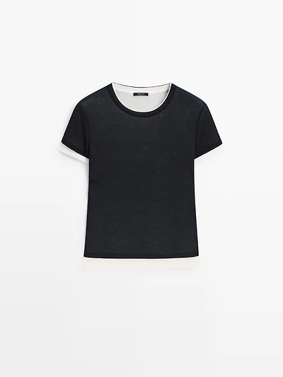 Short sleeve layered T-shirt