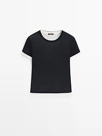 Short sleeve layered T-shirt
