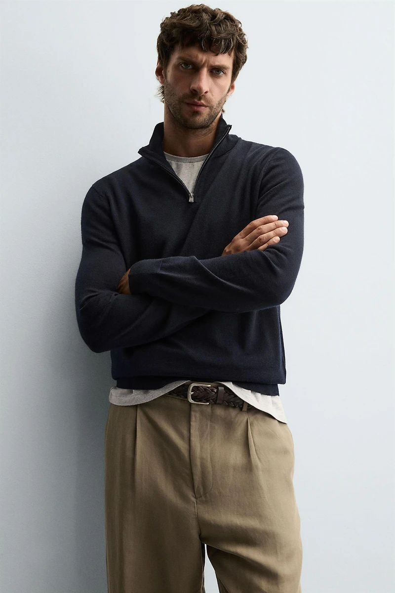 PULL 100 % LAINE COL ZIPPÉ