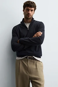 PULL 100 % LAINE COL ZIPPÉ