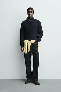 WOOL BLEND QUARTER-ZIP JUMPER