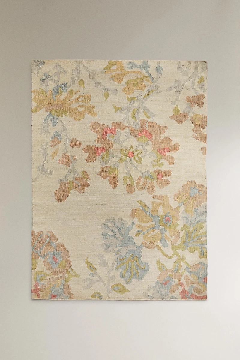 FLORAL JUTE AREA RUG