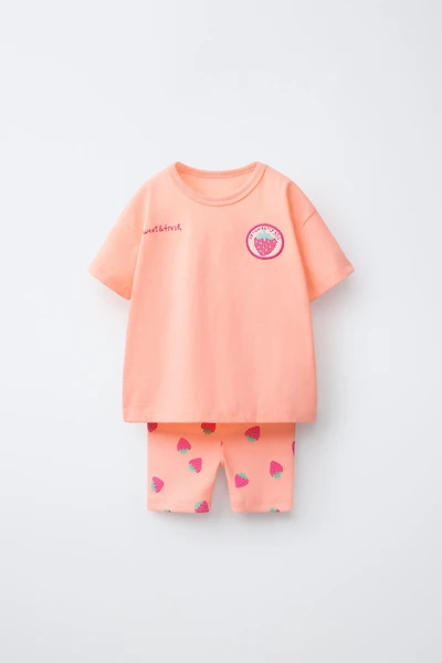 ENSEMBLE T-SHIRT ET LEGGING DE CYCLISTE FLEURI