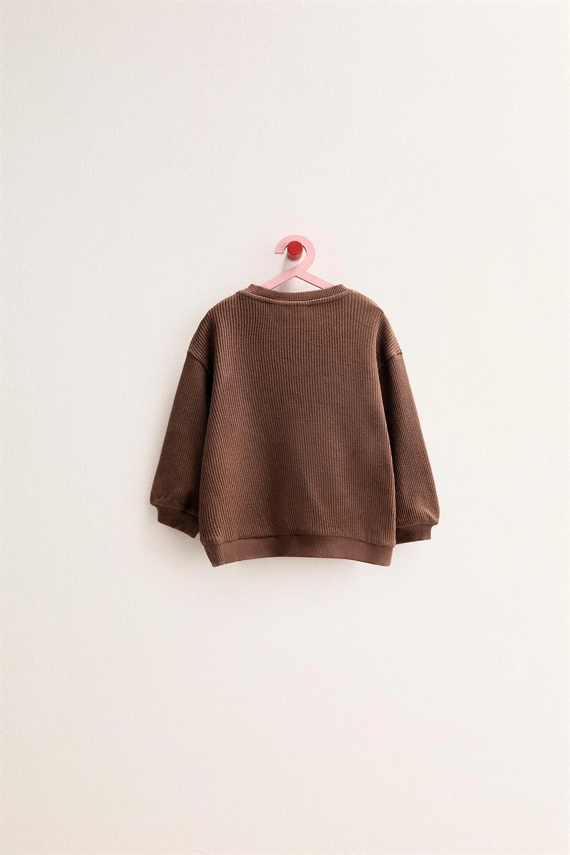 ZARA TIMELESS - WAFFLE WEAVE SWEATSHIRT