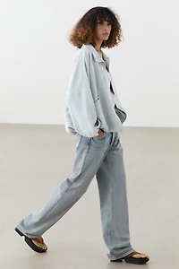 High collar bomber jacket with pocket details