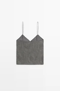Strappy top with embroidered detail