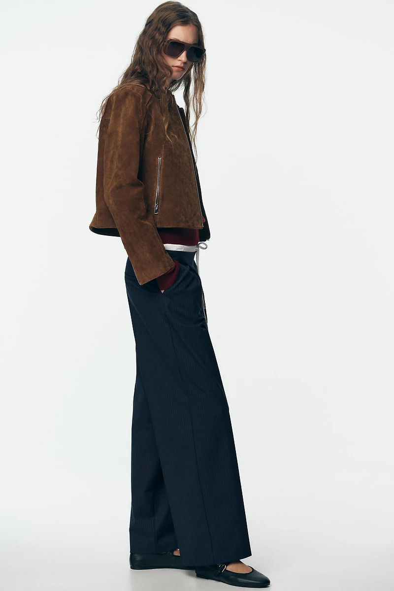 PANTALON LARGE À DOUBLE TAILLE