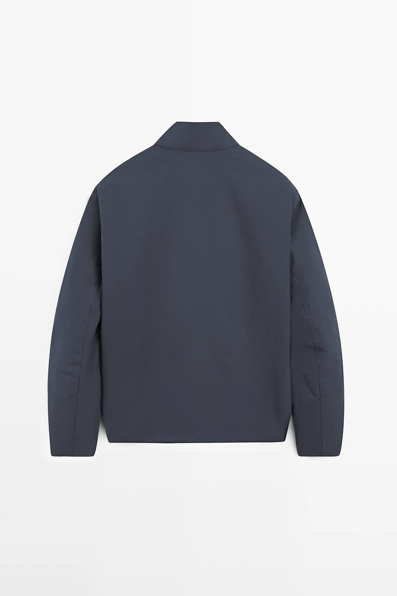 Water-repellent puffer jacket with high neck
