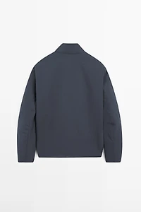 Water-repellent puffer jacket with high neck