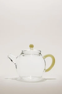 BOROSILICATE GLASS TEAPOT WITH COLOURED HANDLE