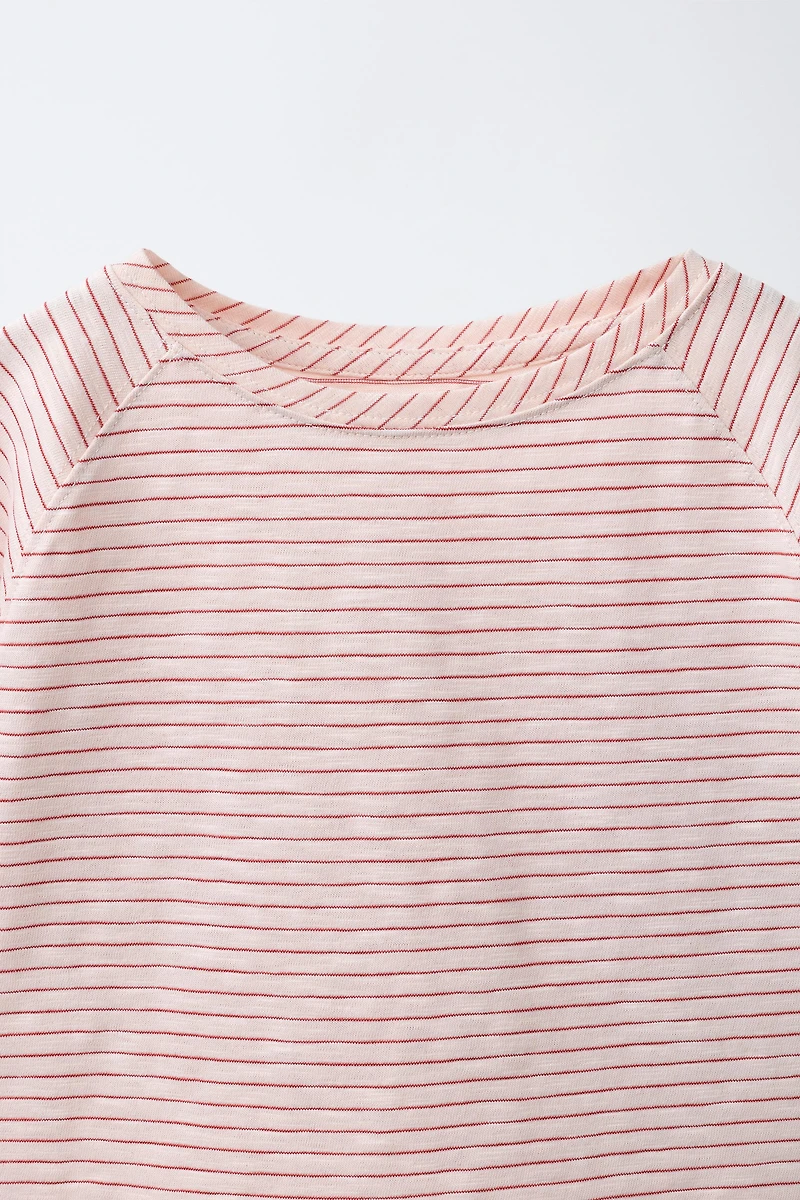 STRIPED RAGLAN SLEEVE T-SHIRT