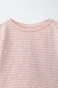 STRIPED RAGLAN SLEEVE T-SHIRT