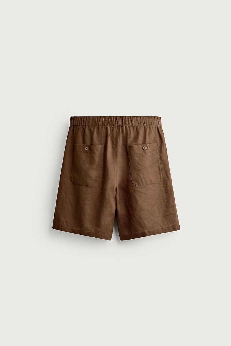 100% LINEN RELAXED FIT SHORTS