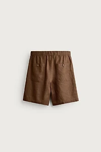 100% LINEN RELAXED FIT SHORTS