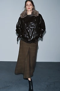 PLAID WOOL SKIRT ZW COLLECTION