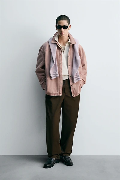 WASHED TEXTURED OVERSHIRT