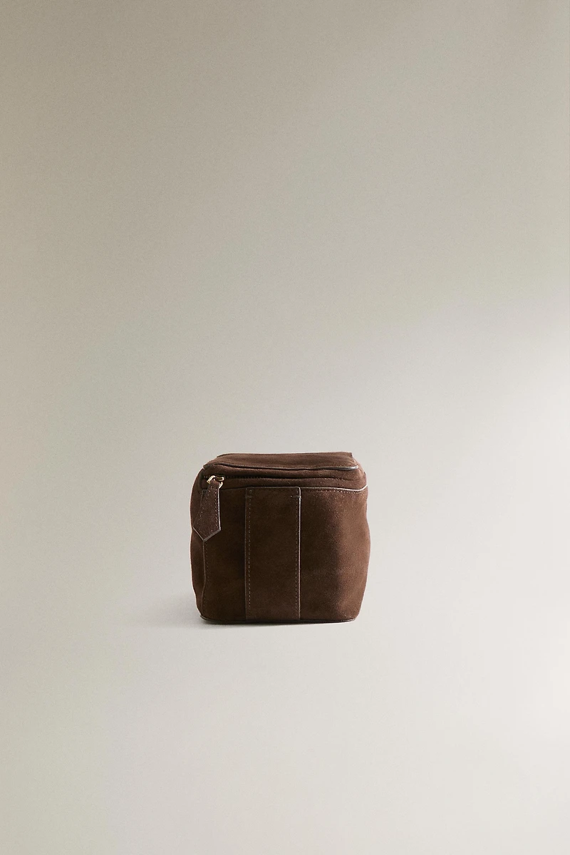 SPLIT SUEDE MAKEUP BAG
