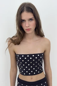 STUDDED BANDEAU TOP