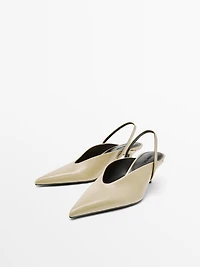 High-heel slingback shoes