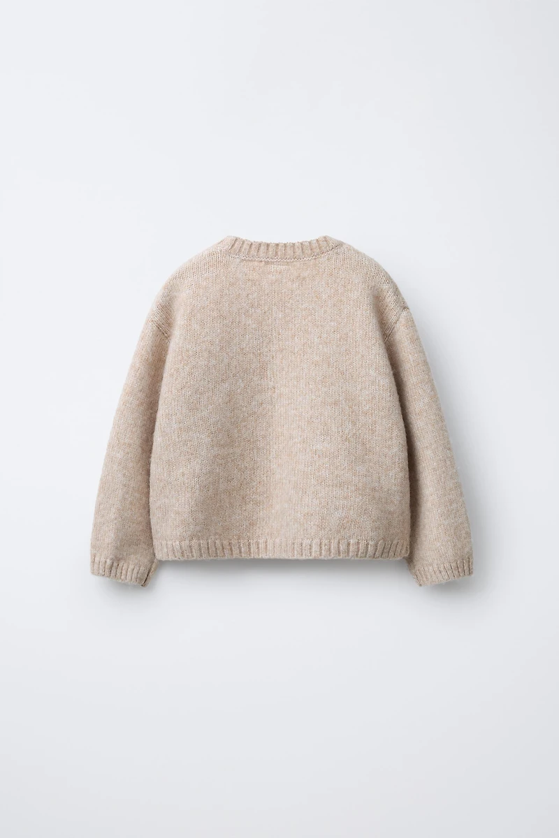 EMBROIDERED KNIT SWEATER WITH WOOL