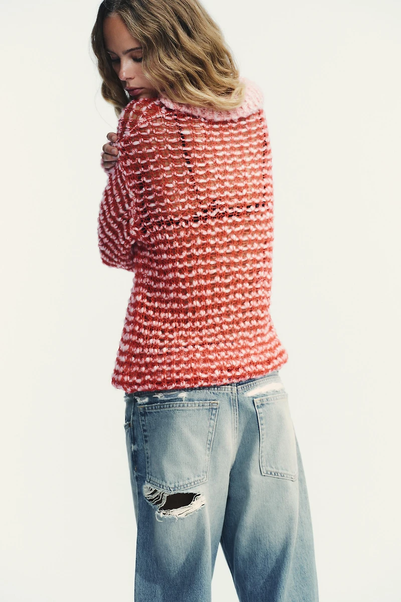 PULL EN MAILLE COL POLO AVEC LAINE