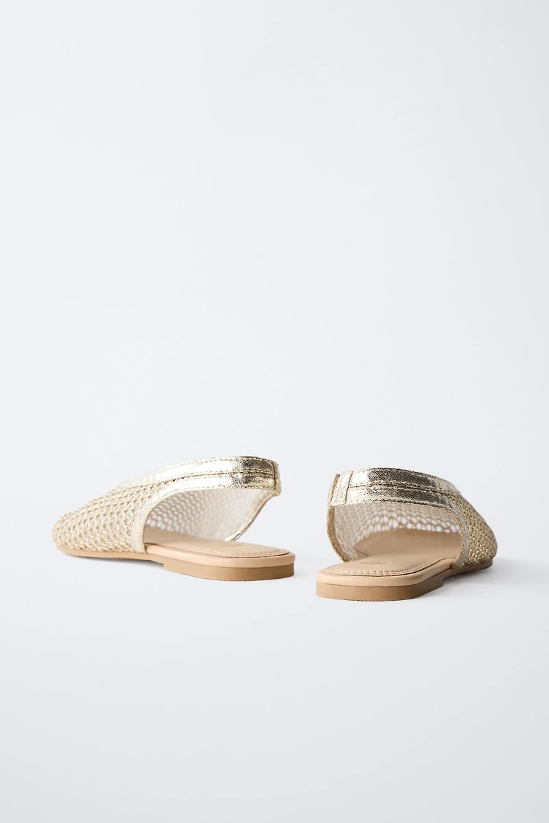 GOLD SLINGBACK BALLET FLATS