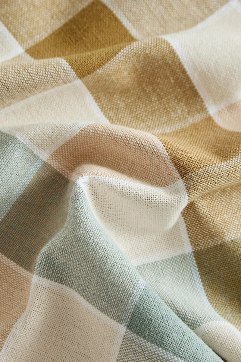 DYED THREAD CHECK TABLECLOTH