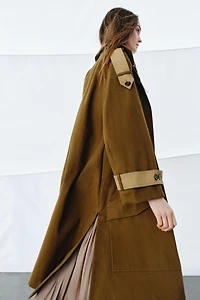 ZW COLLECTION COMBINED LONG TRENCH COAT