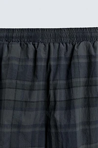 CONTRAST PLAID TECHNICAL JOGGER PANTS
