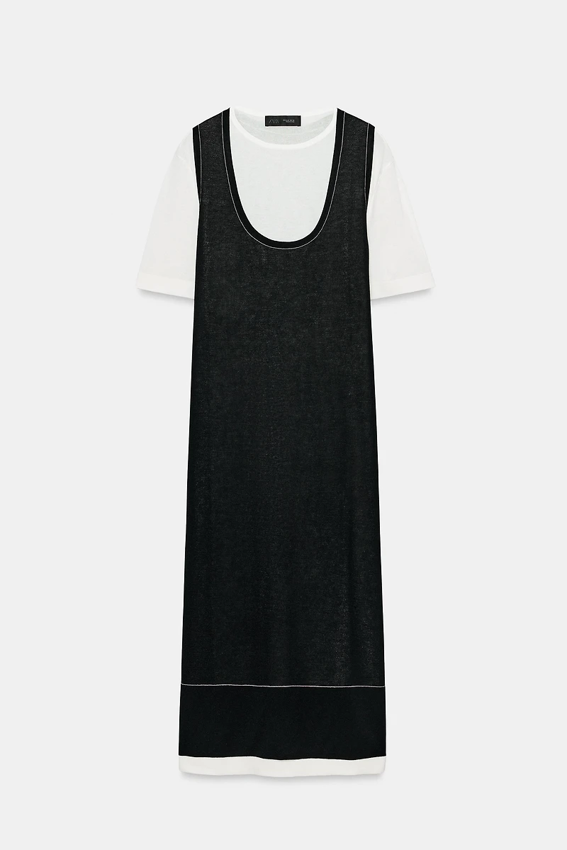 COMBINATION KNIT DRESS
