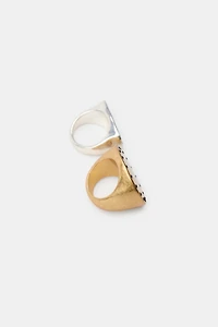 LOT DE 2 BAGUES COMBINÉES FORMES GÉOMÉTRIQUES