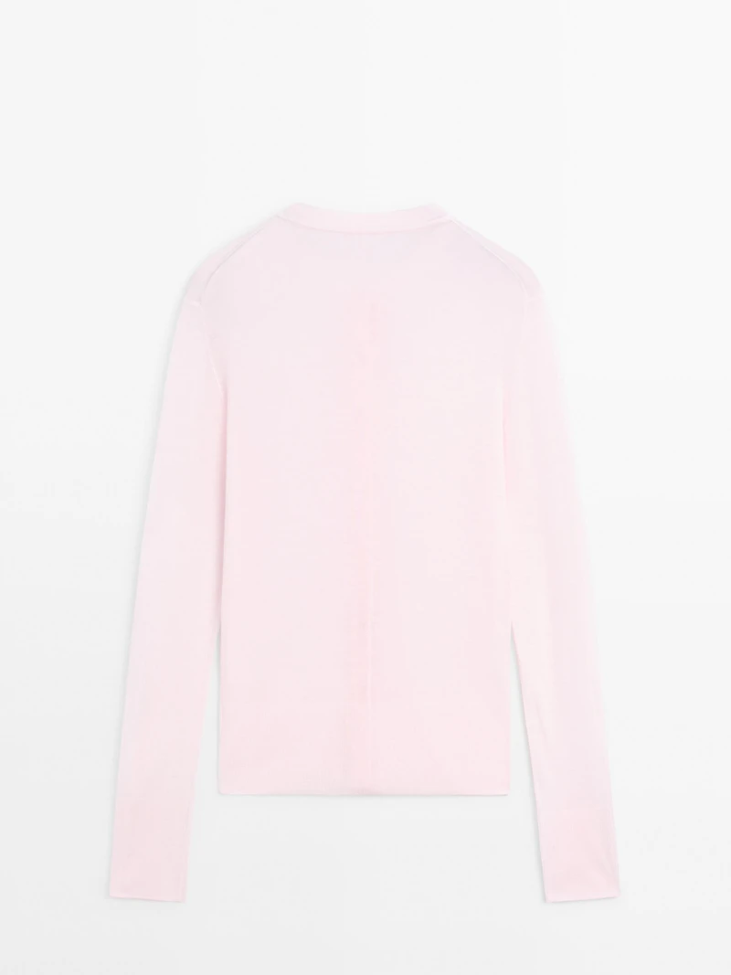 Lightweight 100% wool cardigan - STUDIO