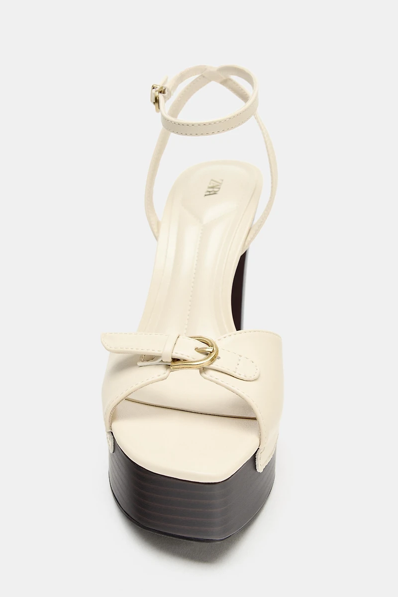 BUCKLED PLATFORM SANDALS