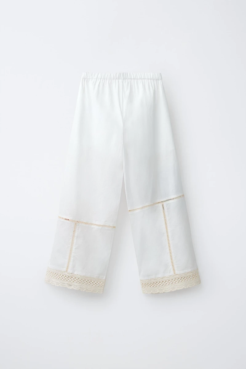 PANTALON DROIT BRODÉ PATCHWORK