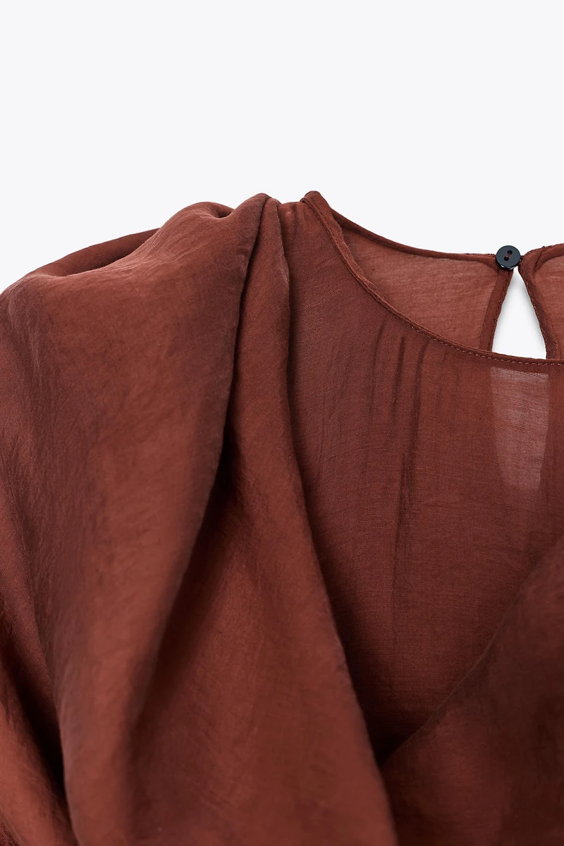 FLOWY BLOUSE WITH MULTI-POSITION SCARF ZW COLLECTION