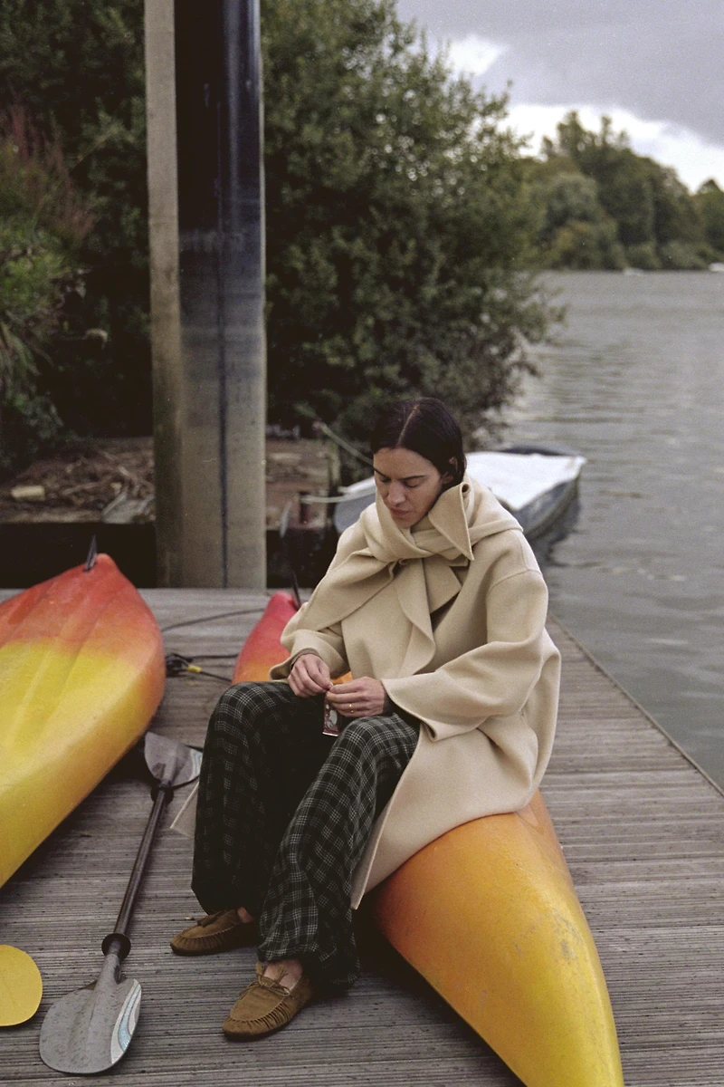 OVERSIZED WOOL BLEND SCARF COAT ZW COLLECTION