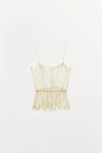 PLEATED LACE GEORGETTE TOP