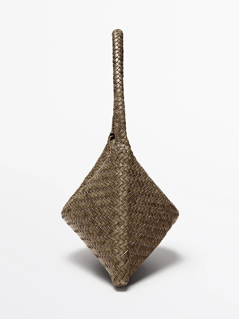 Petit sac  porté épaule en cuir tressé