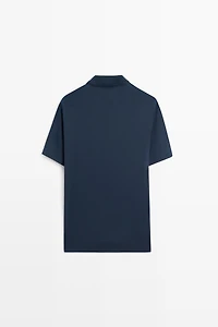 100% cotton V-neck knit polo