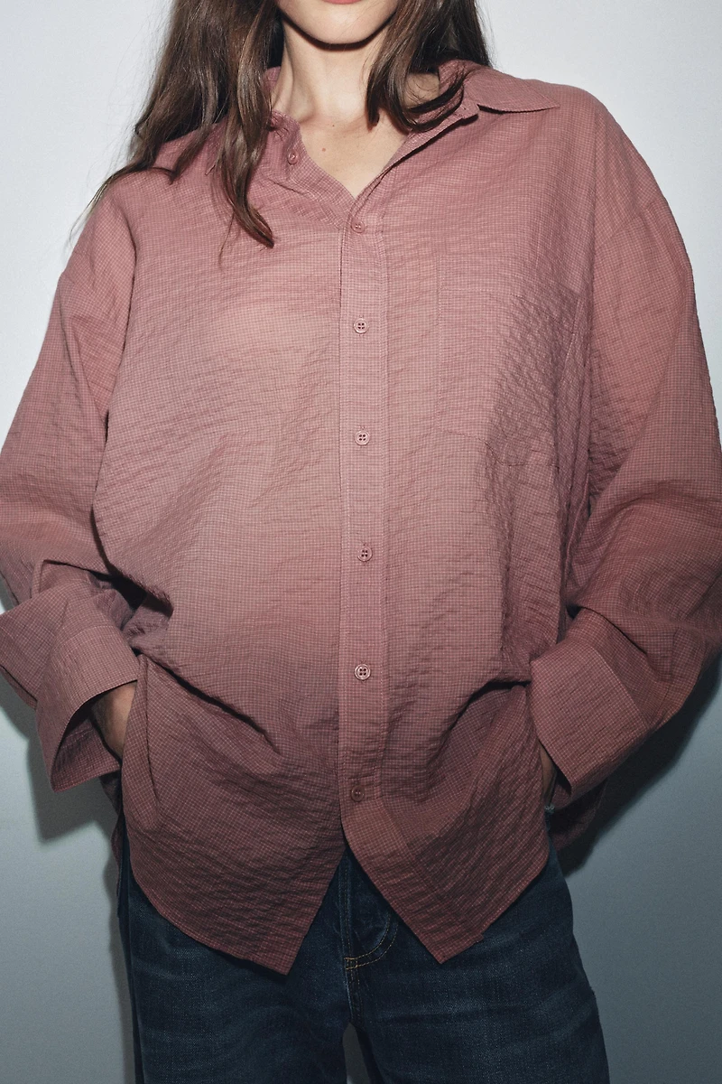 ZW COLLECTION TEXTURED OVERSIZED SHIRT