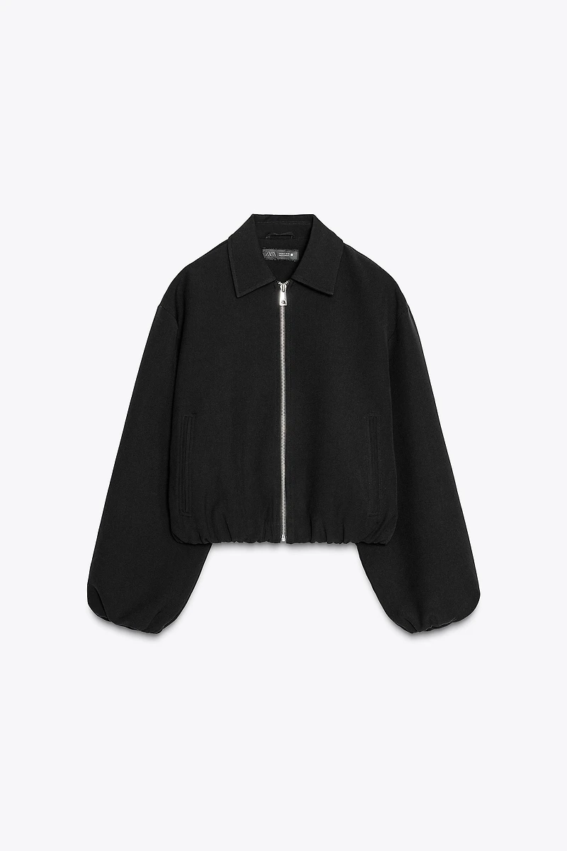 ZIP-UP GATHERED JACKET