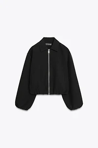 ZIP-UP GATHERED JACKET