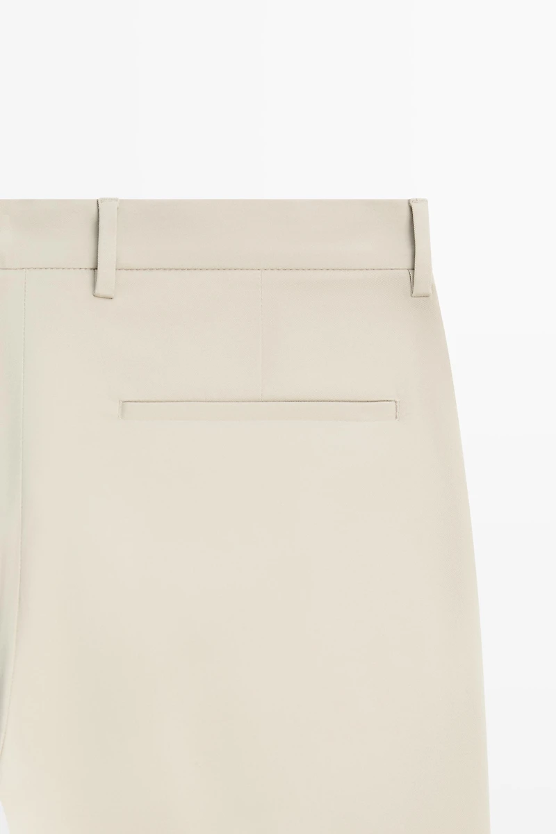 Cotton blend slim fit pants