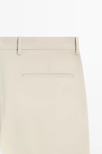 Cotton blend slim fit pants