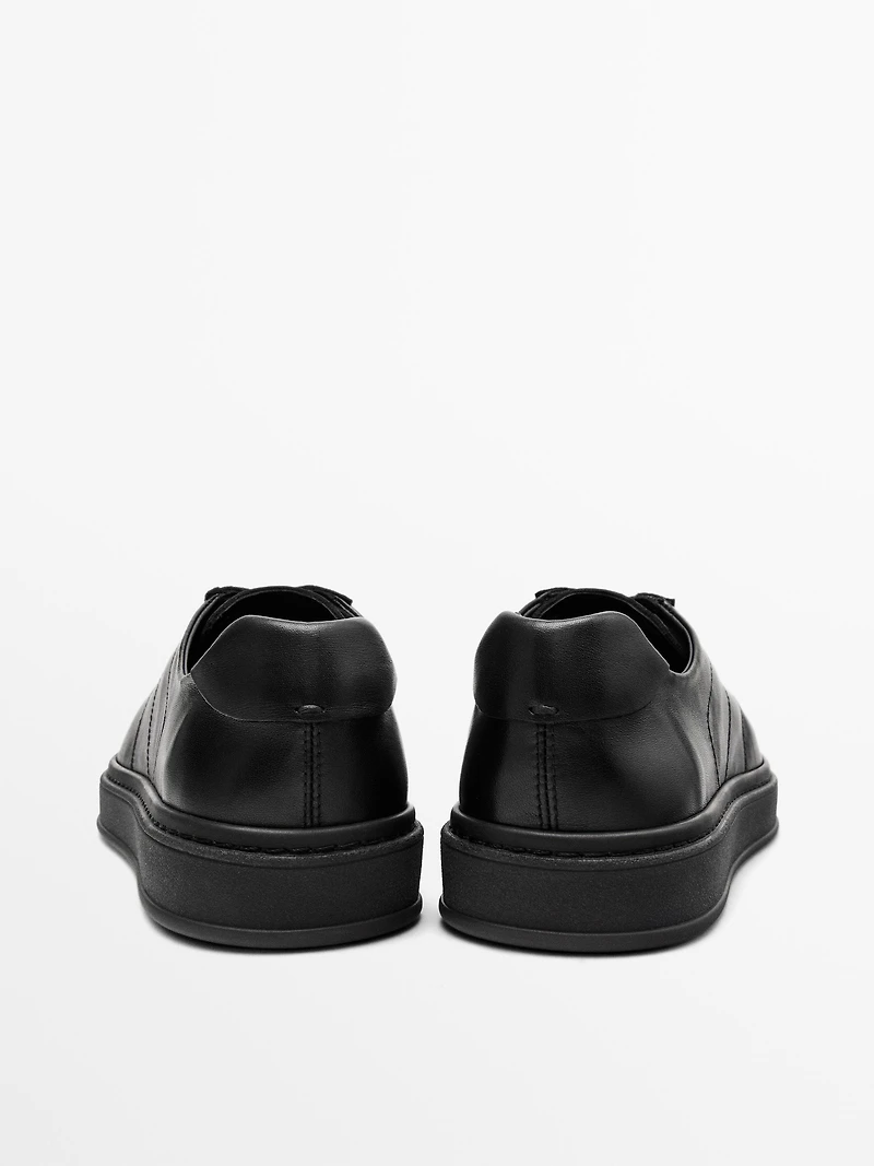 Contrast leather trainers