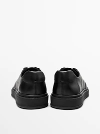 Contrast leather trainers